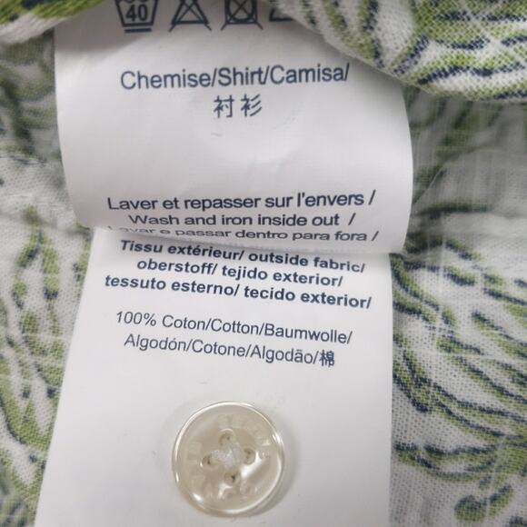 Serge Blanco Short Sleeve Shirt Botanical Print Men's Size XL Green NWT - Picture 8 of 12